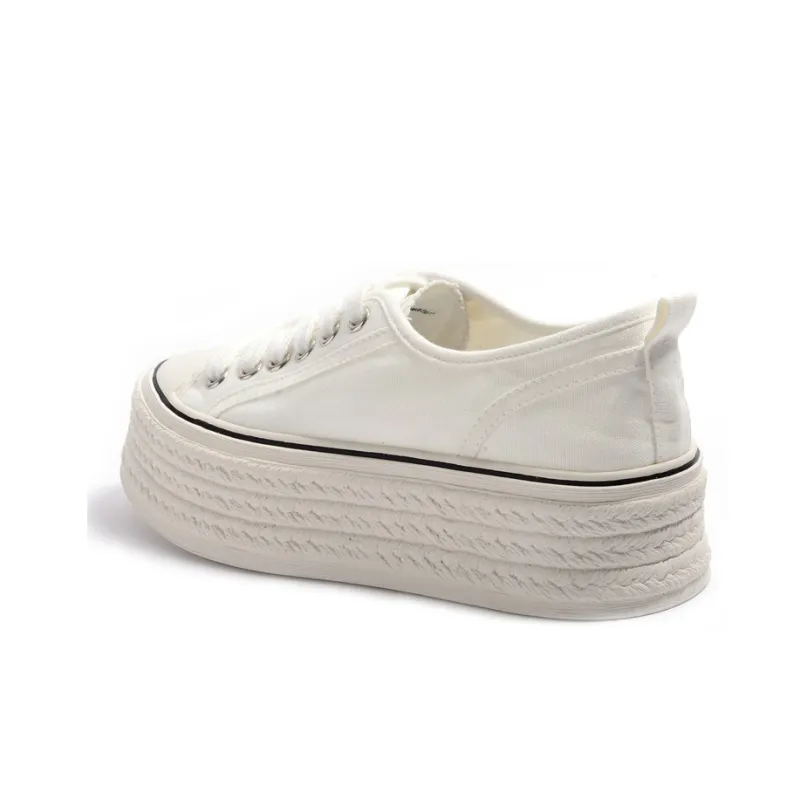 STEVE MADDEN Kiag Low-Top Canvas Shoes Women's Beige Black-7