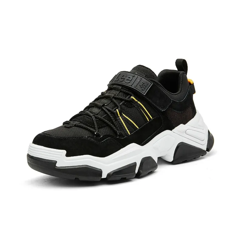 Lee Chunky Sneakers Men Low Top Black Yellow-2