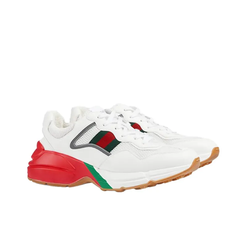 GUCCI Rhyton Daddy Shoes White Red Green Reflective-2
