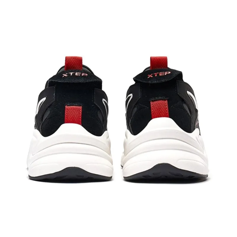 XTEP Anti Slip Wear Resistant Low Top Chunky Sneakers Black-2