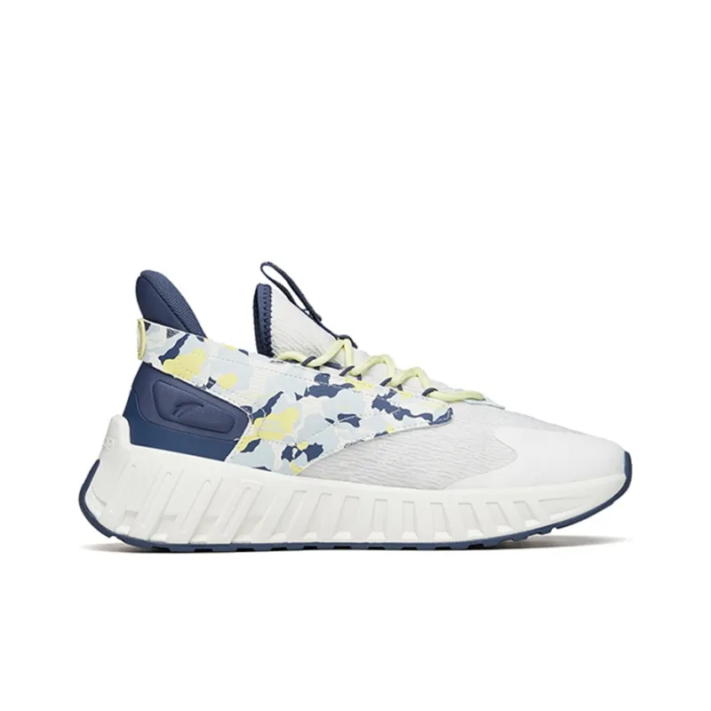 Anta Cushioning Anti-Slip And Wear-Resistant Low-Top Chunky Sneakers Men's White Blue-1