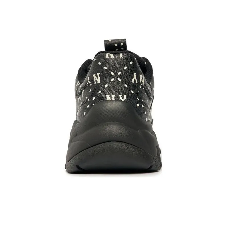 MLB Big Ball Chunky Cushioning Anti Slip And Wear Resistant Low Top Chunky Sneakers Unisex Black White-3