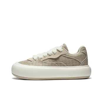 LiNing Puff Platform Anti Slip Wear Resistant Low Top Casual Shoes Women's Brown