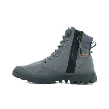 Palladium Pampa Sc Recycle WP+N Anti-Slip And Wear-Resistant Water-Resistant High-Top Canvas Shoes Unisex Gray