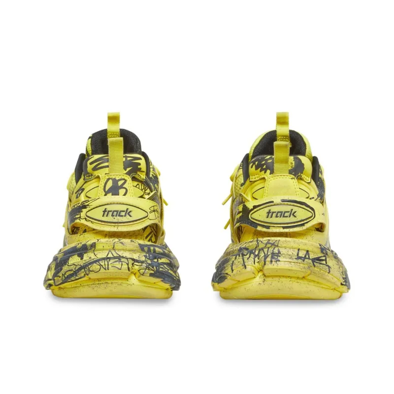 Balenciaga Track 1.0 Graffiti Chunky Sneakers Men's Yellow Black-5