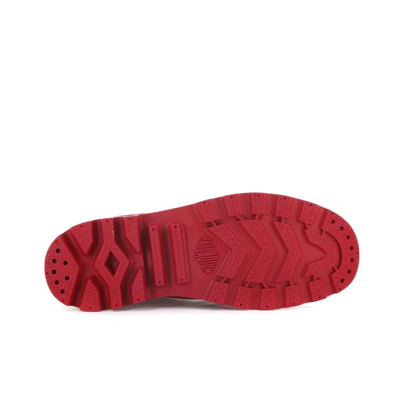 Palladium Pampa Dare 2 Survive Anti-Slip Wear-Resistant High-Top Canvas Shoes Unisex Red-4