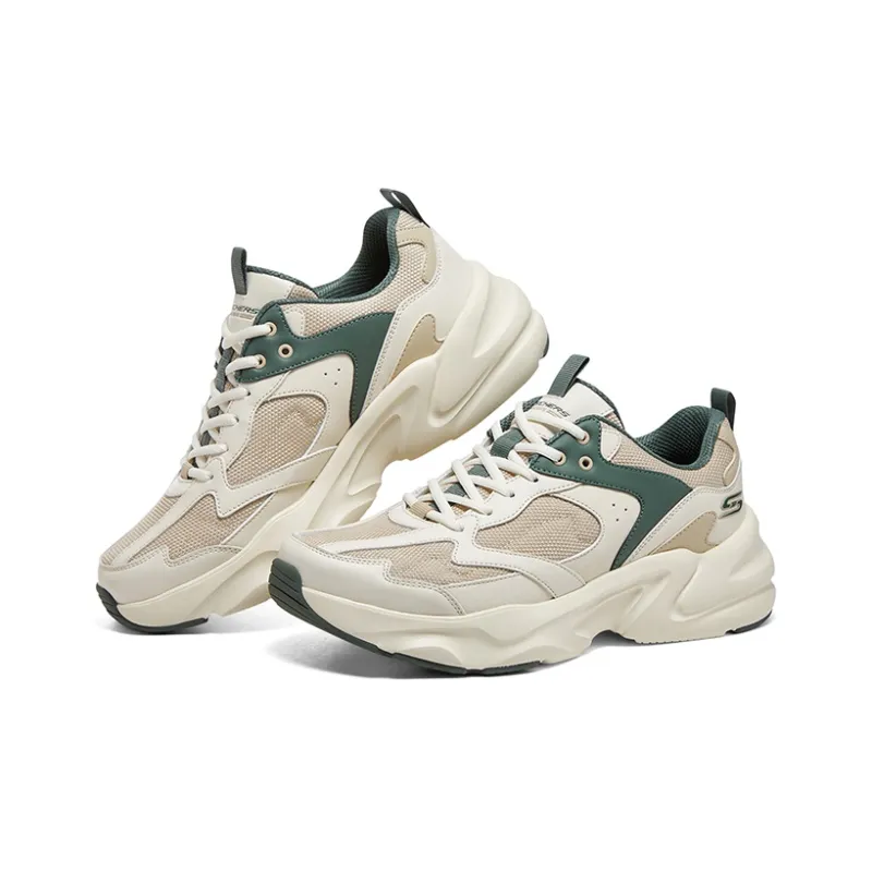 Skechers BOBS BAMINA 2 Anti Slip Wear Resistant Low Top Chunky Sneakers Men's Beige Green-3