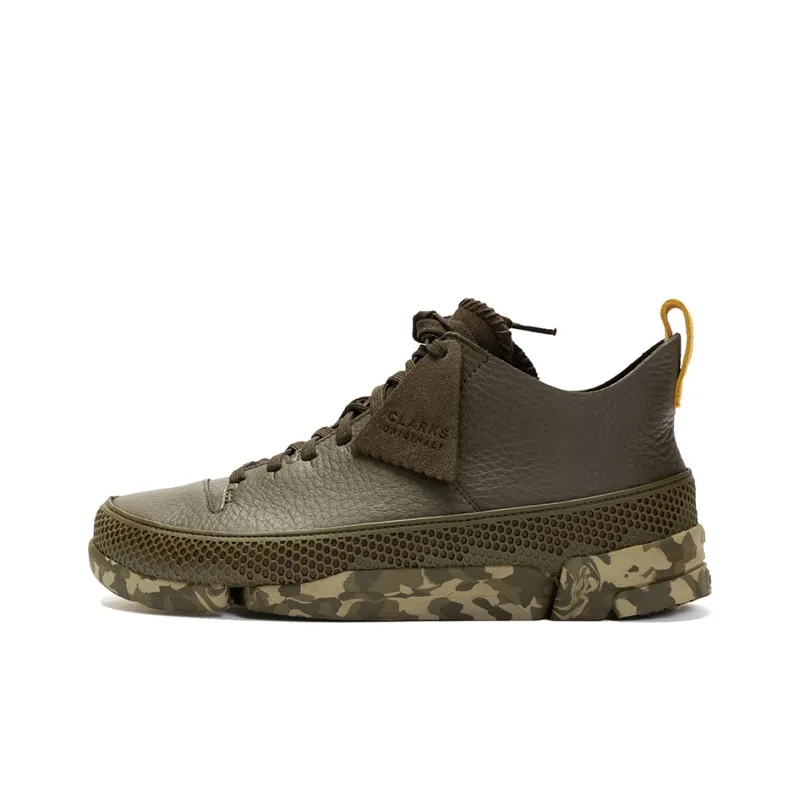Clarks Trigenic Chunky Sneakers Men Low Top Olive Green-0