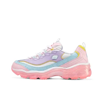 Skechers D'LITES 1.0 Cushioning Anti Slip And Wear Resistant Low Top Chunky Sneakers Women's Pink