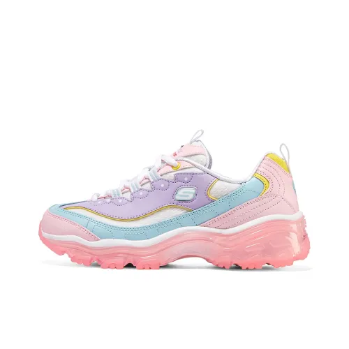 Skechers D'LITES 1.0 Cushioning Anti Slip And Wear Resistant Low Top Chunky Sneakers Women's Pink