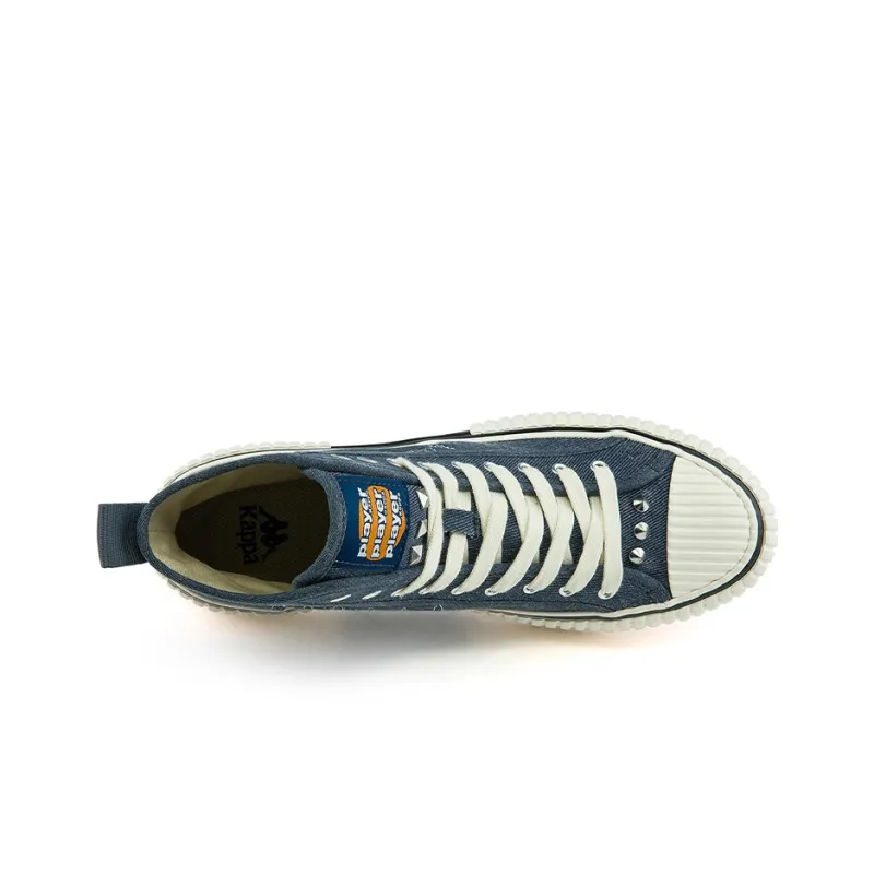 Kappa Wear resistant And Lightweight High Top Canvas Shoes Unisex Denim Blue-4
