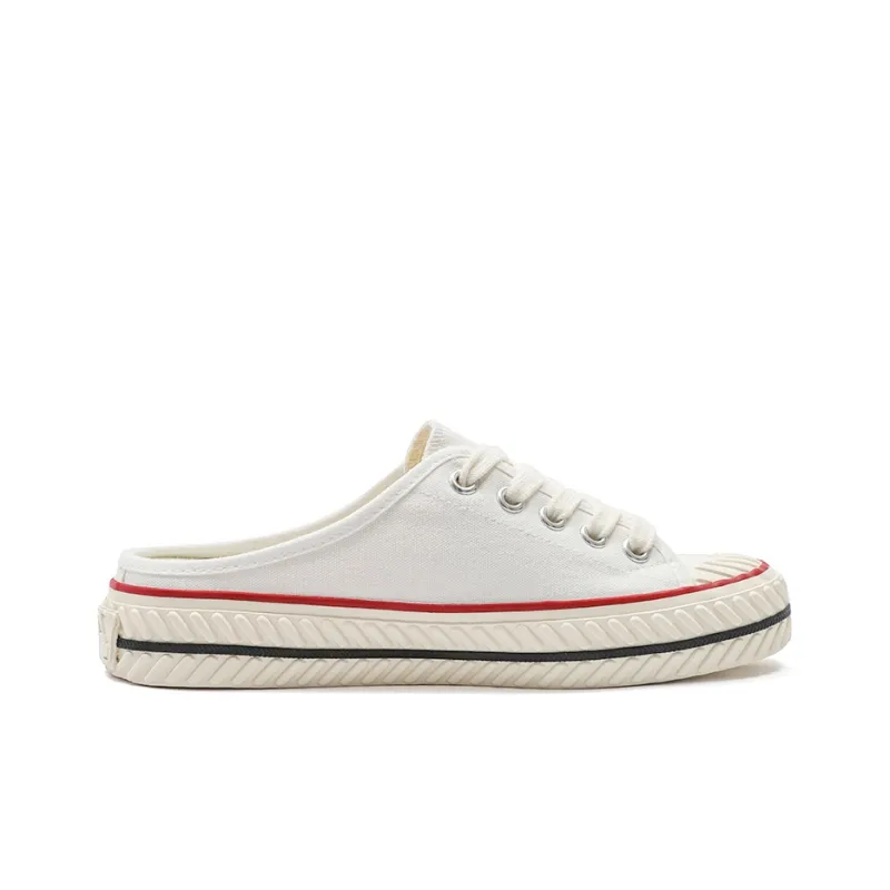 MLB Playball Mule Wear Resistant Low Top Canvas Shoes Unisex White-1
