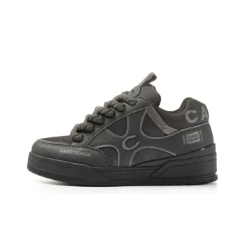 CANDYDONDA Horsehair Series Mid-Top Casual Shoes Unisex Black