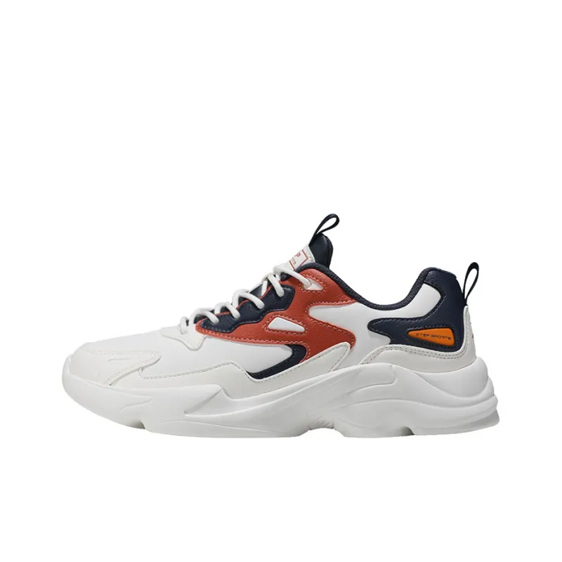 XTEP Chunky Sneakers Men Low Top White/Red/Blue-0
