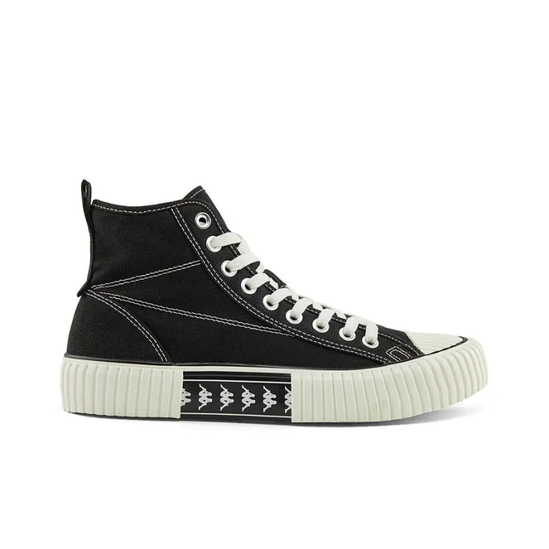 Kappa Anti Slip Wear Resistant High Top Canvas Shoes Unisex Black-1