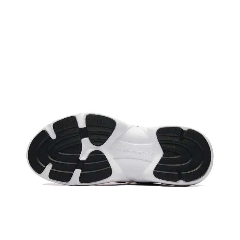Anta Cushioning Anti-Slip And Wear-Resistant Coverage Support Low-Top Chunky Sneakers Women's Black White-4