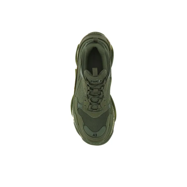 Balenciaga Triple S Clear Sole Dark Green-4