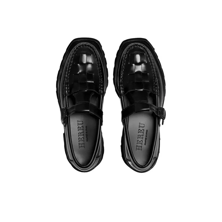 Hereu T Bar Casual Single Shoes Women's Black-2