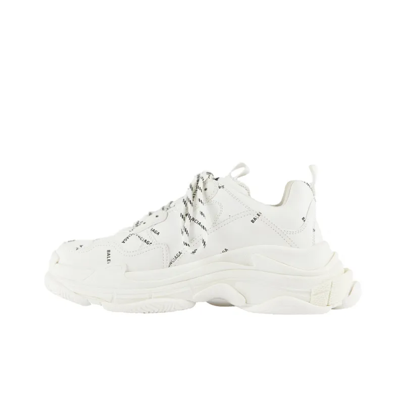 Balenciaga All Over Logo Triple S White Black-0
