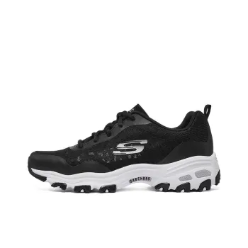 Skechers D'Lites 1.0 Low Dad Shoes Gs Black/White Women's