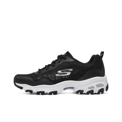 Skechers D'Lites 1.0 Low Dad Shoes Gs Black/White Women's