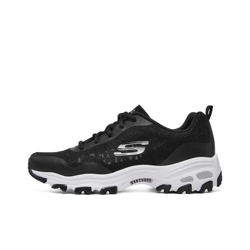 Skechers D'Lites 1.0 Low Dad Shoes Gs Black/White Women's-0