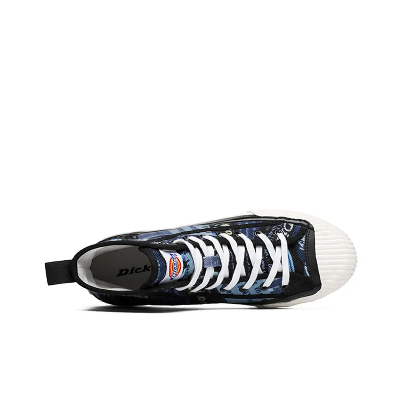 Dickies Canvas Shoes Men High Top Black/Blue-3