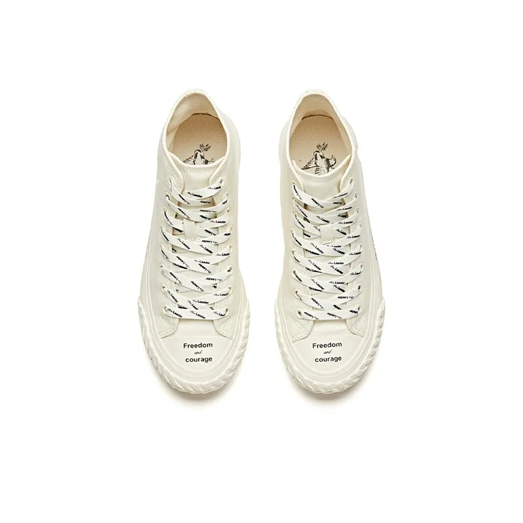ANTA X Robert Geller Life Series Sneakers Canvas High 'Eagle White Black' Women's-2