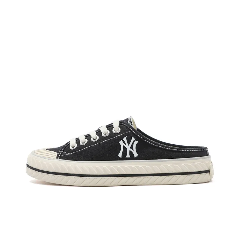 MLB Playball Mule Half towed Wear Resistant Low Top Canvas Shoes Unisex Black-0