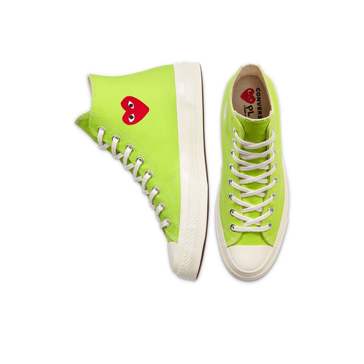 Bright green converse high tops deals