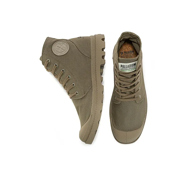 Palladium Pampa Hi Organic II Anti Slip Wear Resistant High Top Canvas Shoes Unisex Dark Green-2