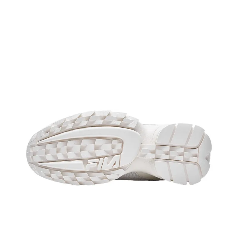 FILA FUSION Disruptor 2 Cushioning Anti Slip And Wear Resistant Low Top Chunky Sneakers Women's White-5