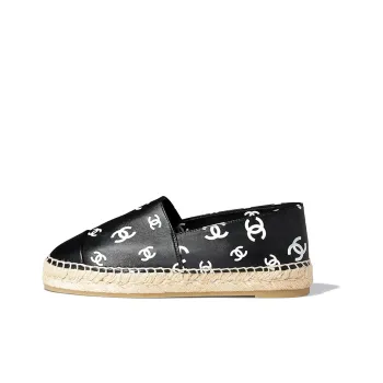 CHANEL ICON 2022 SS Espadrilles Casual Single Shoes Women's Black