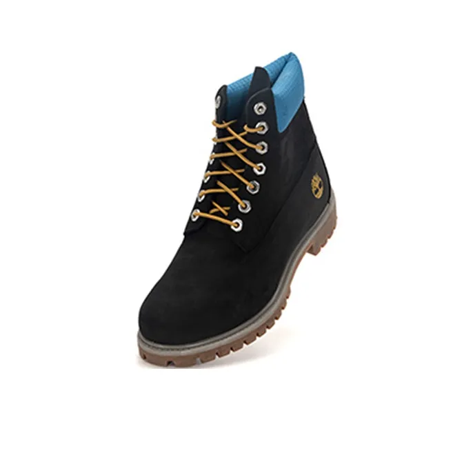 Timberland Premium 6 Inch Waterproof Boots 'Black Nubuck With Blue'-2