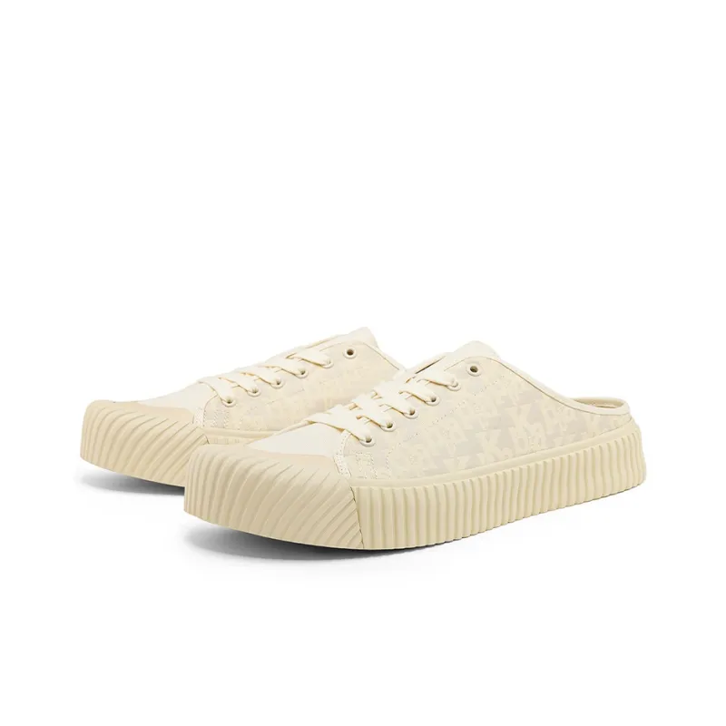Kappa Wear Resistant Wide Coverage Lightweight Low Top Canvas Shoes Unisex White-2