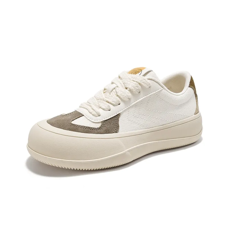 ZHIMAJIE x Feiyue Low Top Canvas Shoes Women's Beige Brown-1