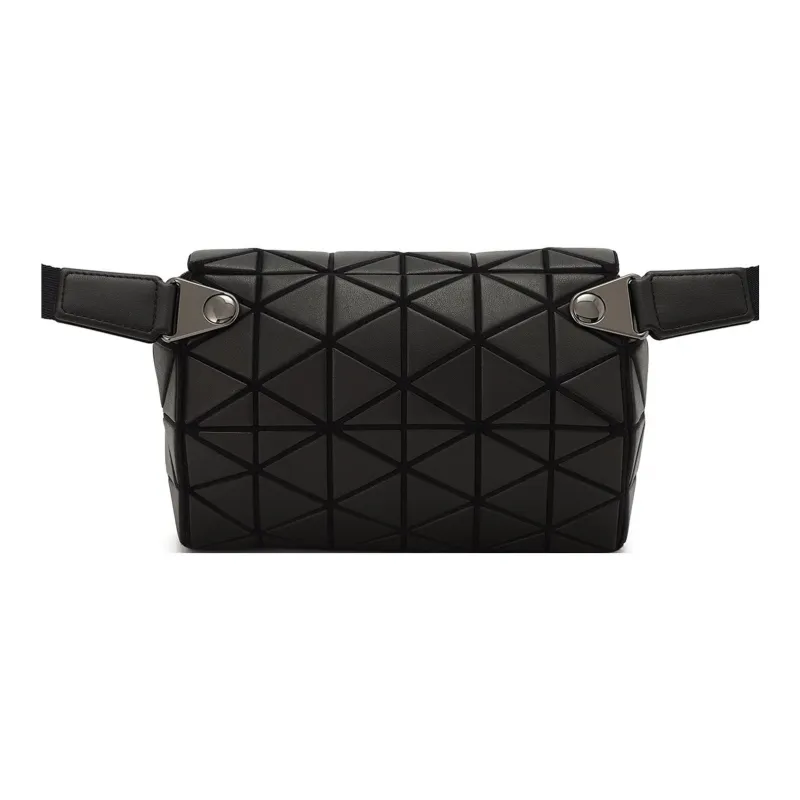 ISSEY MIYAKE HEXAGON Artificial Leather Shoulder Bag, Crossbody Bag Regular Women's Black-1