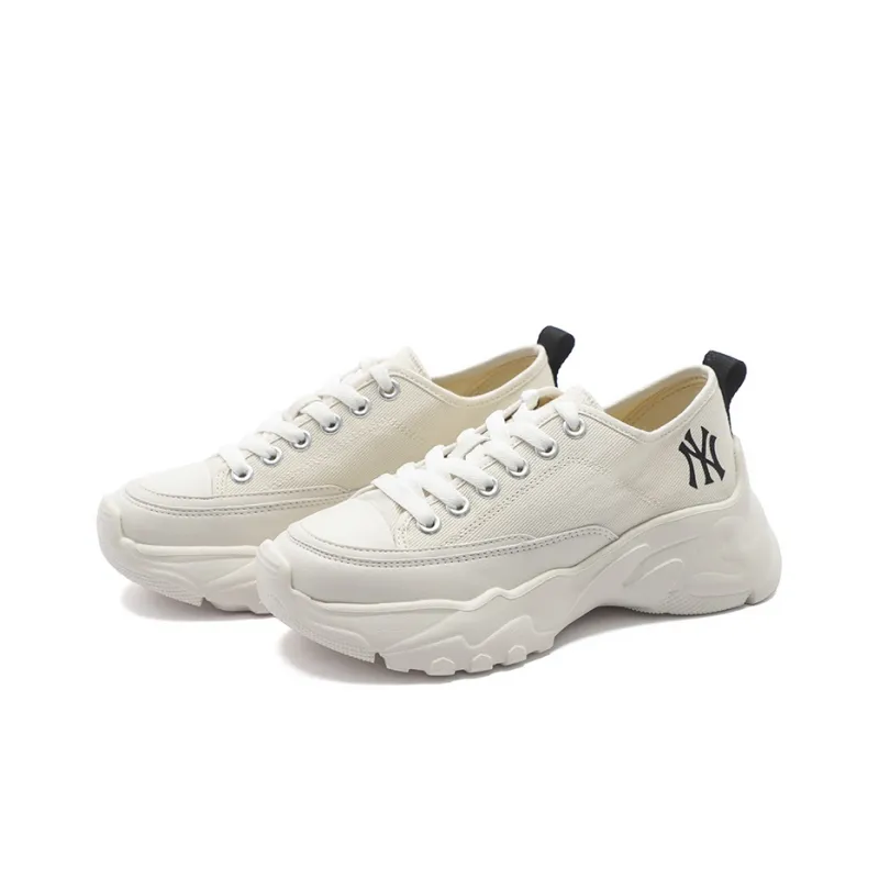 MLB Chunky High Wear Resistant Height Increasing Low Top Chunky Sneakers Unisex White-3