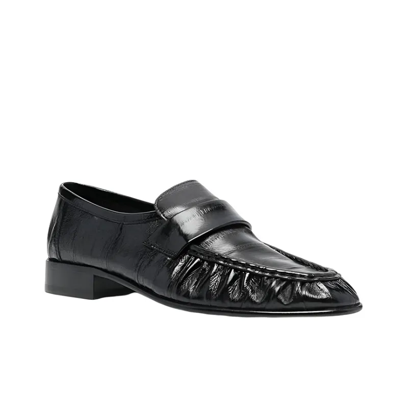 THE ROW Ruched-Detailed Almond Toe Loafers Women's-1