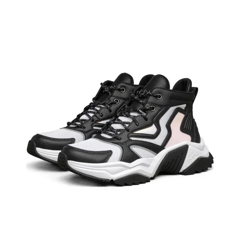 Skechers Block Chunky Sneakers Women's High Top White/Black-2