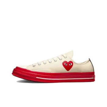 Converse Chuck Taylor All Star 70 Ox Comme Des Garcons Play Egret Red Midsole