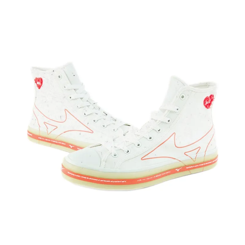 Mizuno Courts Msq High Top Sneakers White/Orange-2