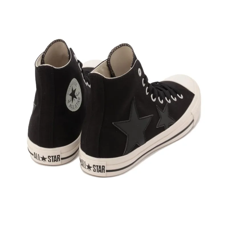 Converse Chuck Taylor All Star DOUBLESTARS HI Anti-Slip Wear-Resistant High-Top Canvas Shoes Unisex Black Japan Version-3