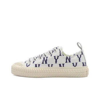 MLB Playball Monogram Wear resistant And Lightweight Low Top Canvas Shoes Unisex White