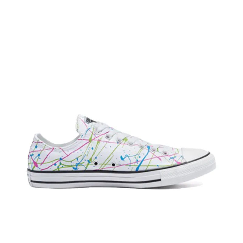 Converse Chuck Taylor All Star Anti-Slip Wear-Resistant Low-Top Canvas Shoes Unisex Paint White-1