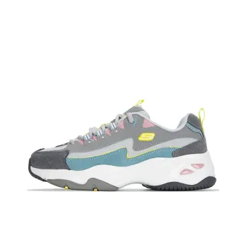 Skechers D'LITES 4.0 Lightning Panda Cushioning Anti-Slip And Wear-Resistant Low-Top Chunky Sneakers Women's Gray