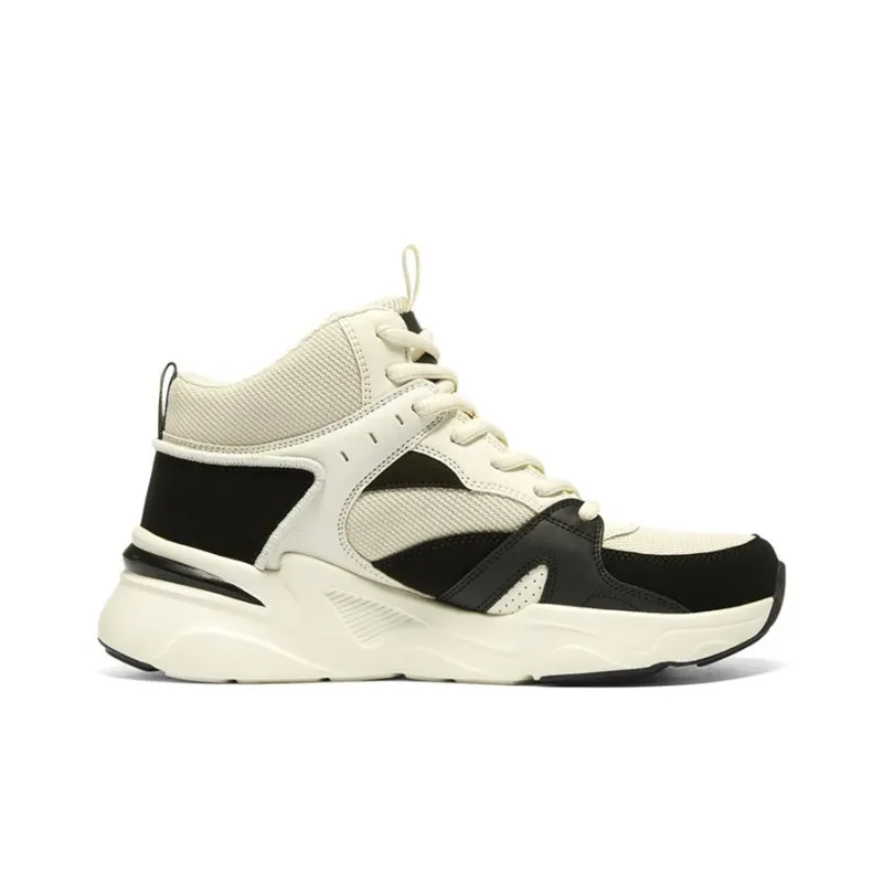 Skechers BOBS BAMINA Cushioning Anti-Slip And Wear-Resistant High-Top Chunky Sneakers Women's Beige Black-1