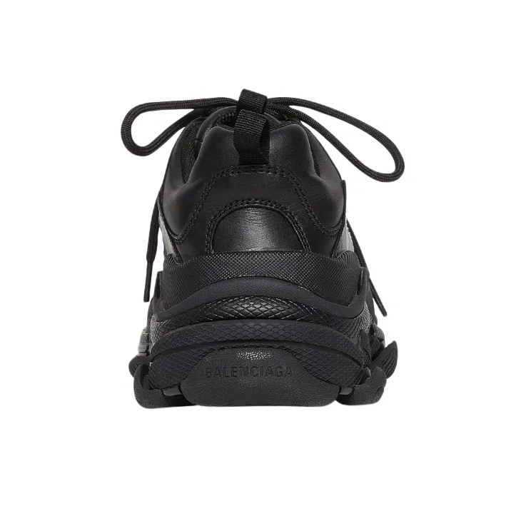 Balenciaga Triple S Synthetic Leather Triple Black Women's-4