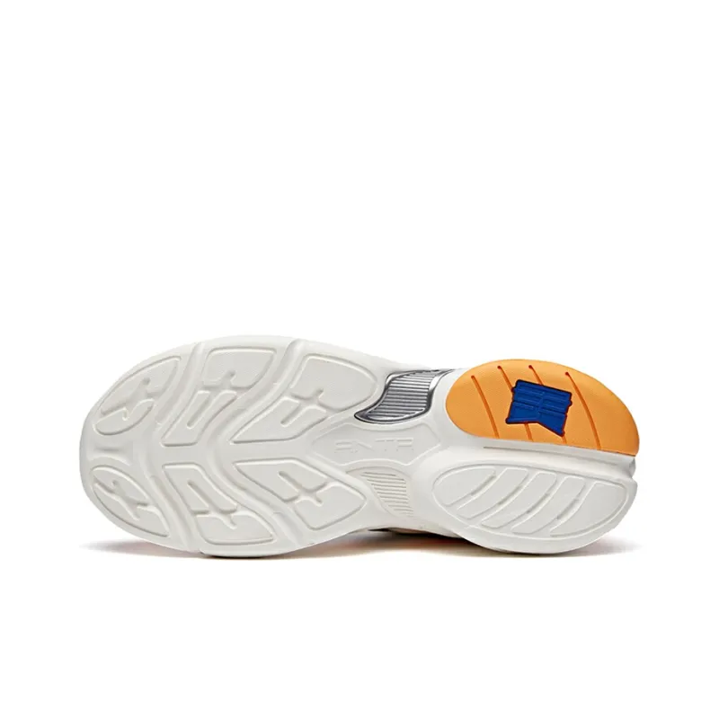 Anta All Over Victory Anti Slip Wear Resistant Low Top Chunky Sneakers Men's White Yellow Blue-4