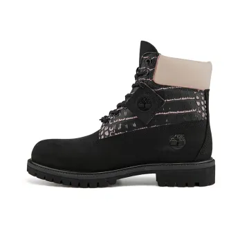 Timberland Premium Waterproof Wide Fit Boot 'Black Nubuck With Pink'